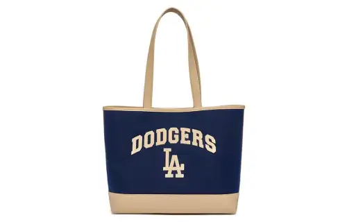 MLB Artificial Leather Tote Bag, Shopping Bag, Commuter Bag, Handbag, Shoulder Bag Regular Unisex Navy Blue