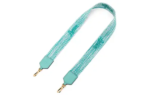 LOEWE Anagram Embossed Cotton With Cow Leather Fabric Bag Straps Women's Mint Green/Soft White