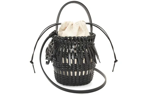 LOEWE Cow Leather Shoulder Bag, Crossbody Bag, Handbag Small Women's Black