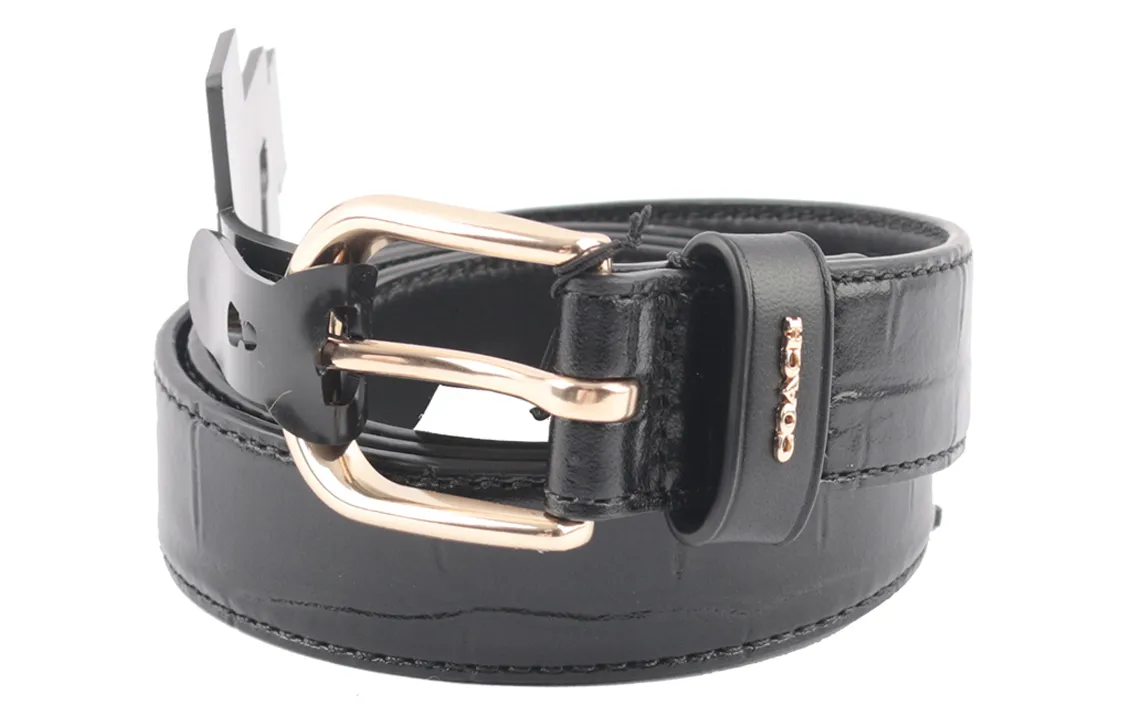 COACH Cow Leather, Leather Belts Women's Black Width 2.5cm
