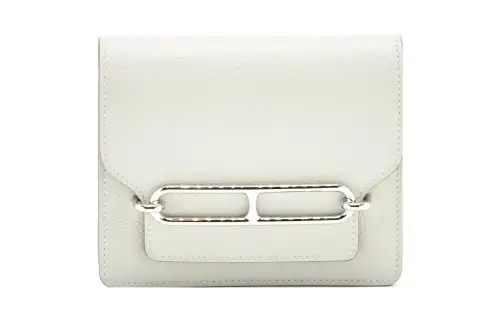 HERMES Roulis Evercolor Calfskin Pig Nose Wallet Bag Women's 80Gris Perle Pearl Gray