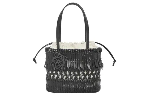 LOEWE Textile, Cow Leather One Shoulder Handbag Women's Black