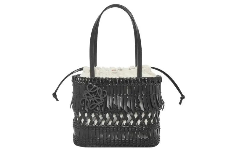LOEWE Textile, Cow Leather One Shoulder Handbag Women's Black