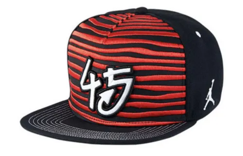 Air Jordan Jumpman x 10 Chicago 45 Jordan Striped Numbers Baseball Cap Unisex Black