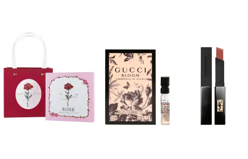 YSL, bar, lipstick, perfume contains rose, gift box, square tube
