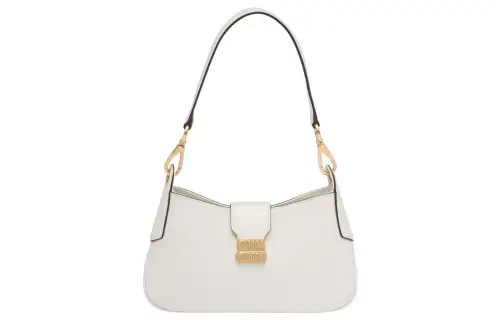 MIU MIU Leather Hobo Bag, Shoulder Bag, Handbag Women's White