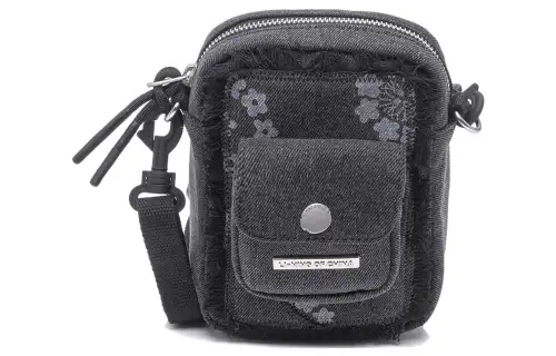 Li Ning Cotton Fabric Sports Bag, Shoulder Bag, Crossbody Bag Unisex Black