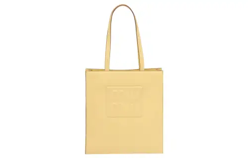 MIU MIU Leather Tote Bag, Shopping Bag, Handbag Women's Lemon