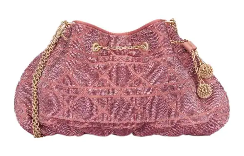 DIOR D Dream Cotton Fabric Bucket Bag, Shoulder Bag, Crossbody Bag Women's Ethereal Pink