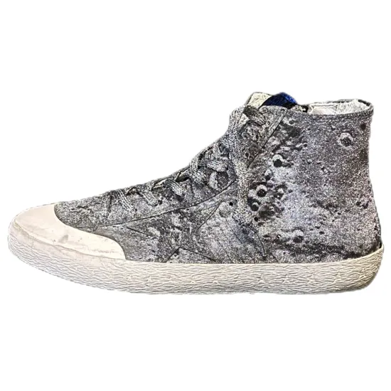 Golden Goose Skateboard Shoes Men High-Top Silver