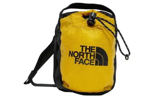 THE NORTH FACE 2L Compact And Portable One Shoulder Crossbody Outdoor Bag Polyester Gold & Black Unisex