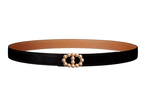HERMES Swift Calfskin Leather Belts Women's Width 2.4cm