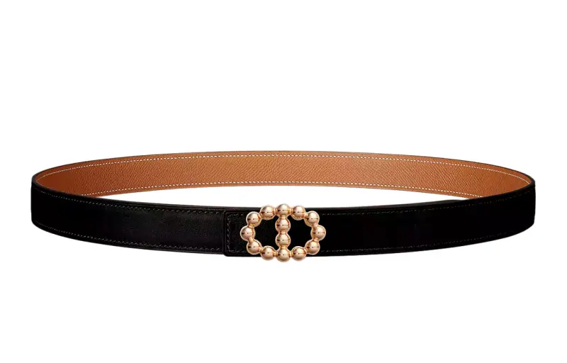 HERMES Swift Calfskin Leather Belts Women's Width 2.4cm