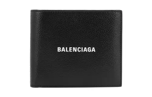Balenciaga Cow Leather Card Holder, Wallet Unisex Black