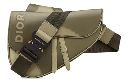 DIOR Saddle Adjustable Strap Smooth Calfskin Saddle Bag Shoulder Bag Handbag Crossbody Bag Men's Khaki