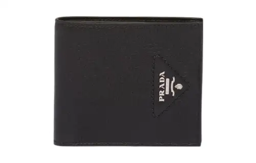 PRADA Leather Wallet Men's Black