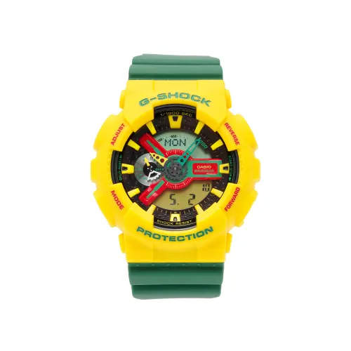 CASIO Women's Liquid Crystal/Analog Dual Display Series Yellow Watch GA-110RF-9A