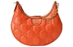 GUCCI GG Matelassé Leather Shoulder Bag Crescent Bag Shoulder Bag, Crossbody Bag Women's Orange