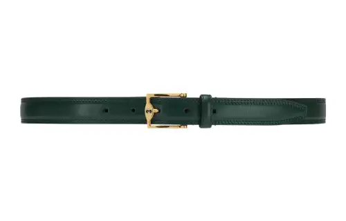 GUCCI Leather Belts Men's Dark Green Width 2.5cm