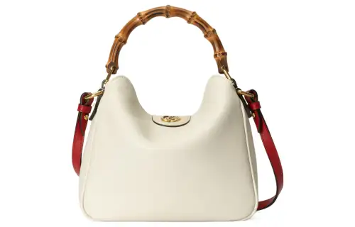 GUCCI Diana Leather Crossbody Bag, Shoulder Bag Small Women's White