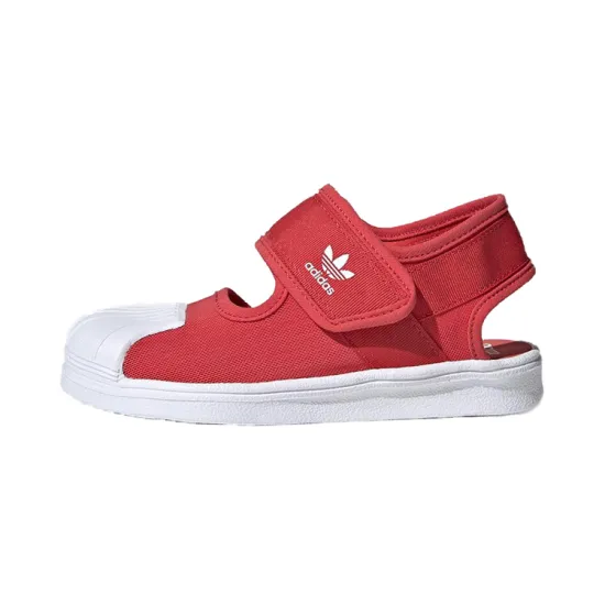 Adidas Originals SUPERSTAR Slip Resistant Children's Sandals Red White Children Aged 3 7 Years Old