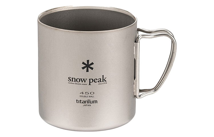 Snow Peak Outdoor Water Equipment 450ml Camping Double Layer Titanium Cup