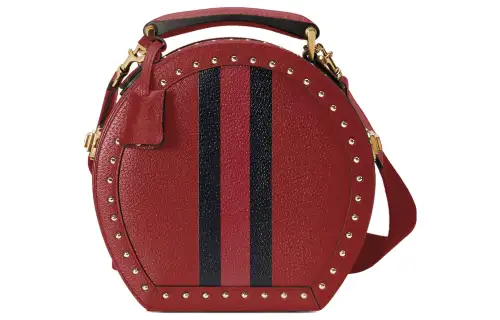 GUCCI Leather Hat Storage Box, Shoulder Bag, Crossbody Bag Mini Women's Red