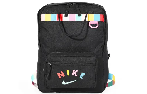 Nike Tanjun rainbow print polyester (polyester fiber) handbag backpack backpack regular women's black