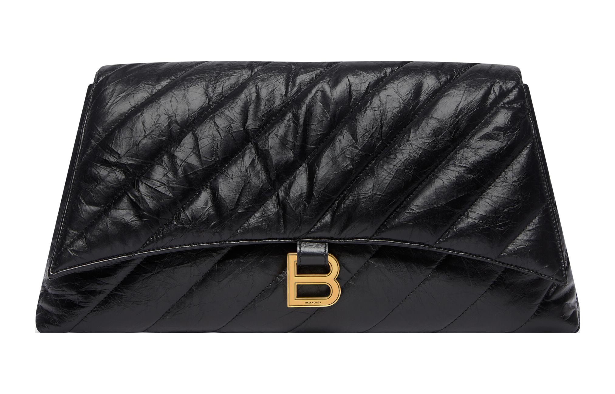 Balenciaga Clutch Crush Large Quilted Black