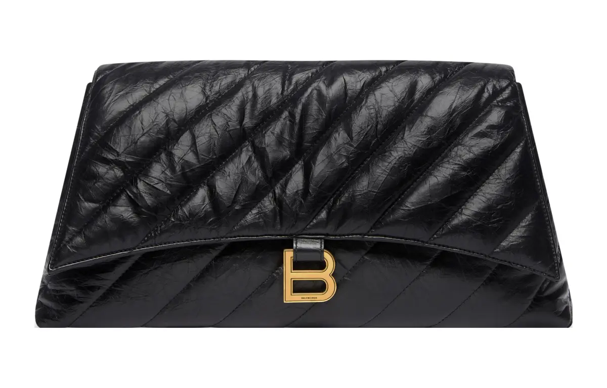 Balenciaga Clutch Crush Large Quilted Black
