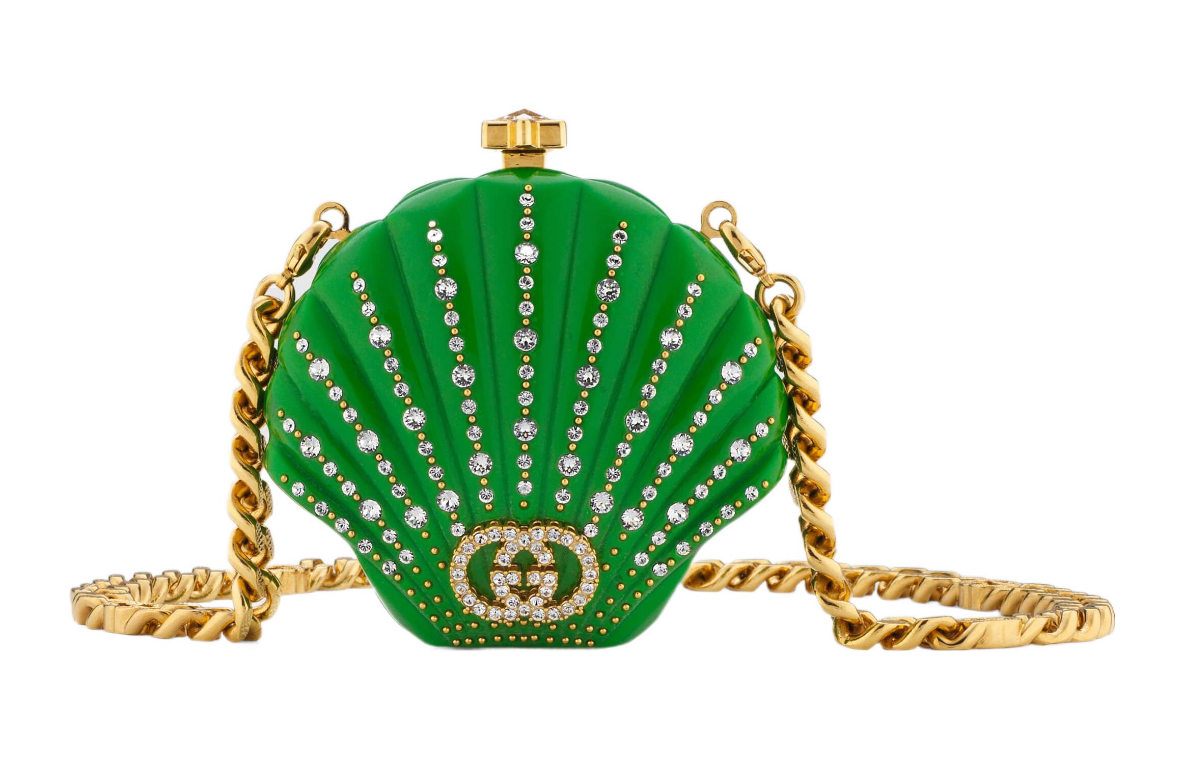 GUCCI Resin Eveningwear Bag, One Shoulder, Crossbody Clutch Regular Women's Green
