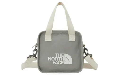 THE NORTH FACE 5.6L Tote Bag, Shopping Bag, Shoulder Bag, Crossbody Bag, Handbag, Outdoor Bag Cotton Gray Unisex