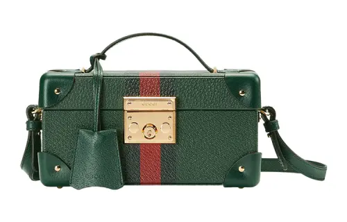 GUCCI Leather Wrist Watch Box, Handbag, Shoulder Bag, Crossbody Bag Women's Green