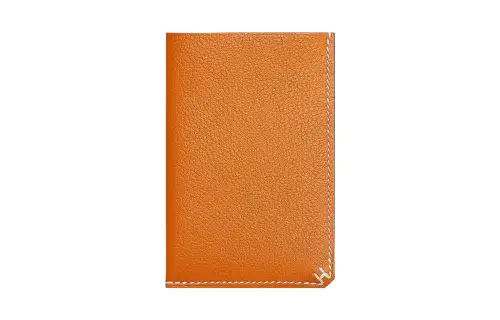HERMES Evercolor Calfskin Card Holder Unisex I9 Abricot Apricot