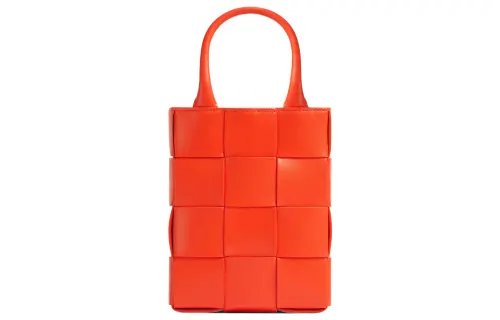 Bottega Veneta Calfskin Tote Bag, Shopping Bag, Handbag Mini Women's Orange