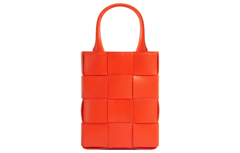 Bottega Veneta Calfskin Tote Bag, Shopping Bag, Handbag Mini Women's Orange