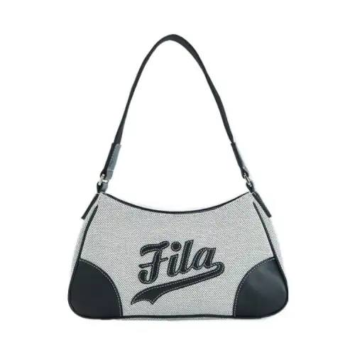 FILA FUSION Fabric, PU Shoulder Bag Women's Black