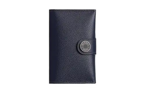HERMES R.M.S Evercolor Calfskin Card Holder Men's Midnight Blue