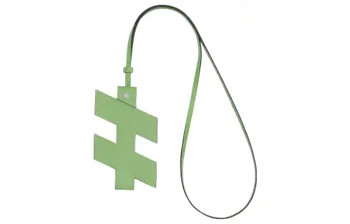 HERMES H Tag Mysore Goat Skin Cell Phone Pouch Women's 3I Vert Criquet Avocado Green