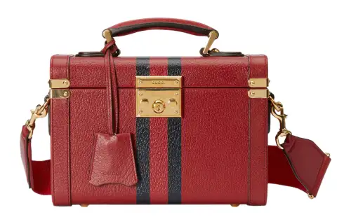 GUCCI Leather Shoulder Bag, Crossbody Bag, Handbag, Makeup Bag Women's Red