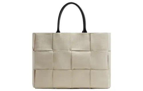 Bottega Veneta ARCO Canvas With Leather Tote Bag, Shopping Bag, Handbag Large Men's Beige/Black
