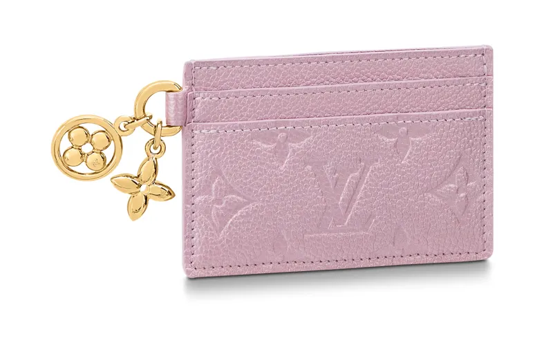 LOUIS VUITTON Cow Leather Card Holder Women's Light Purple