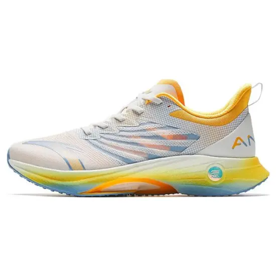 ANTA MACH 3.0 Running Shoes Men Low-Top White Blue Yellow