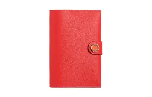 HERMES R.M.S Evergrain Calfskin Passport Holder Men's Texas Pink