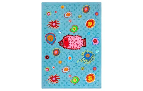 LOUIS VUITTON Lv X Yk Faces Beach Towel