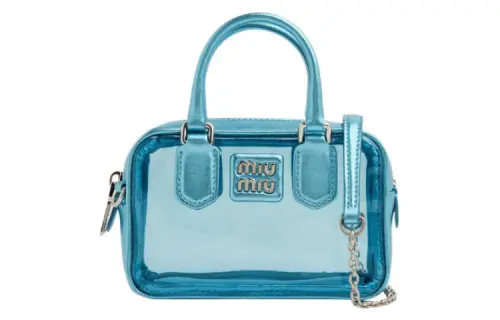 MIU MIU Leather Shoulder Bag, Crossbody Bag, Handbag Mini Women's Blue