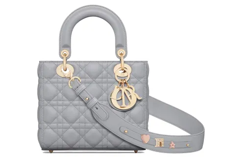 DIOR Lady Dior Lambskin Handbag, Shoulder Bag, Crossbody Bag, Handbag Small Women's Ethereal Gray