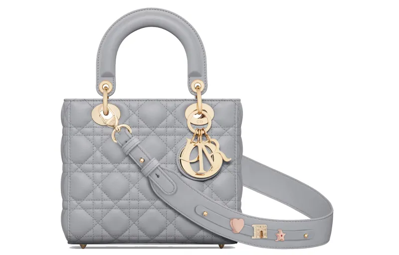 DIOR Lady Dior Lambskin Handbag, Shoulder Bag, Crossbody Bag, Handbag Small Women's Ethereal Gray