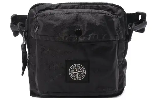 STONE ISLAND Cotton Small Square Bag, Shoulder Bag, Crossbody Bag Regular Men's Black