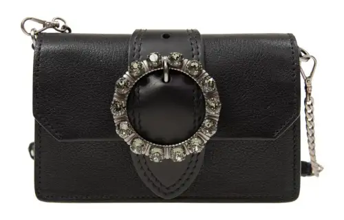 MIU MIU Cow Leather Shoulder Bag, Crossbody Bag Women's Black